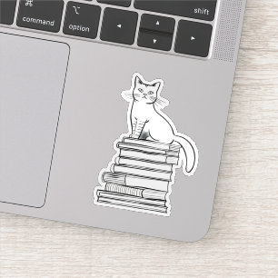 Pegatina Gato lindo en los libros