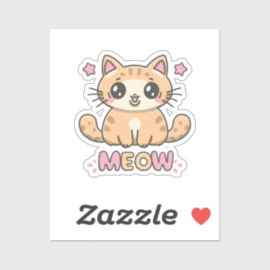 Pegatina gato lindo maúlla