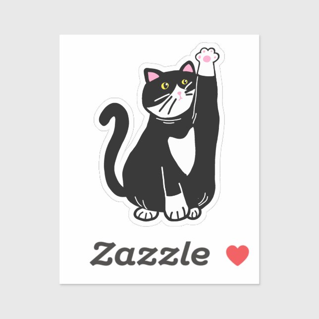 Pegatina Gato lúdico (Hoja)