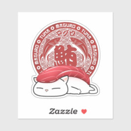 Pegatina Gato Maguro Tuna Sushi