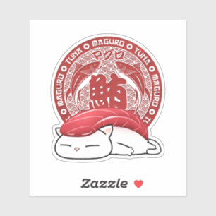 Pegatina Gato Maguro Tuna Sushi