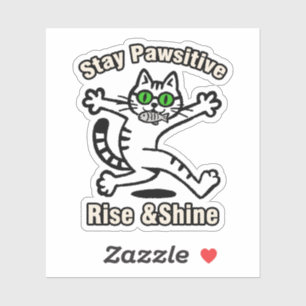 Pegatina Gato Mantén Positividad