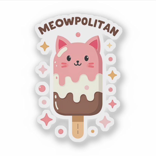 Pegatina Gato MEOWPOLITAN Popsicle (Anverso)