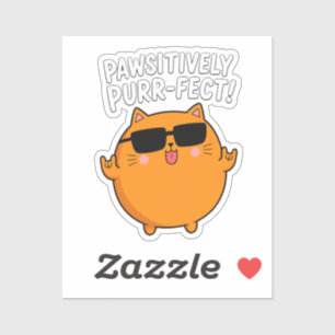 Pegatina Gato naranja absolutamente perfecto Pun Rocker