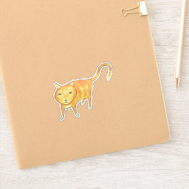 Pegatina Gato Naranja Apático Adorable