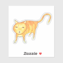 Pegatina Gato Naranja Apático Adorable