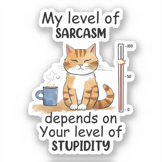 Pegatina Gato Naranja suave y dulce (Anverso)