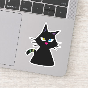 Pegatina Gato negro afortunado
