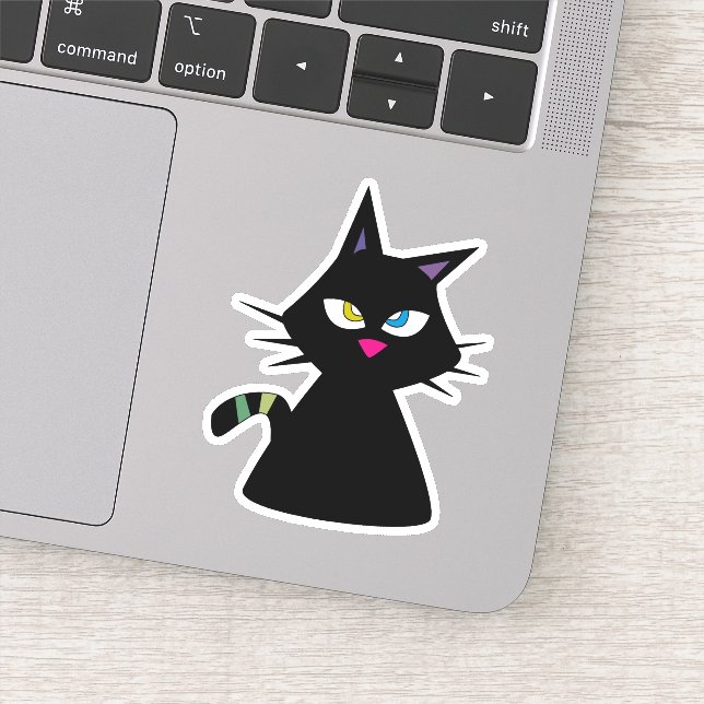 Pegatina Gato negro afortunado (Detalle)