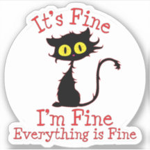 Gato negro arrasado, todo está bien