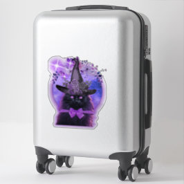 Pegatina Gato negro con aura morada