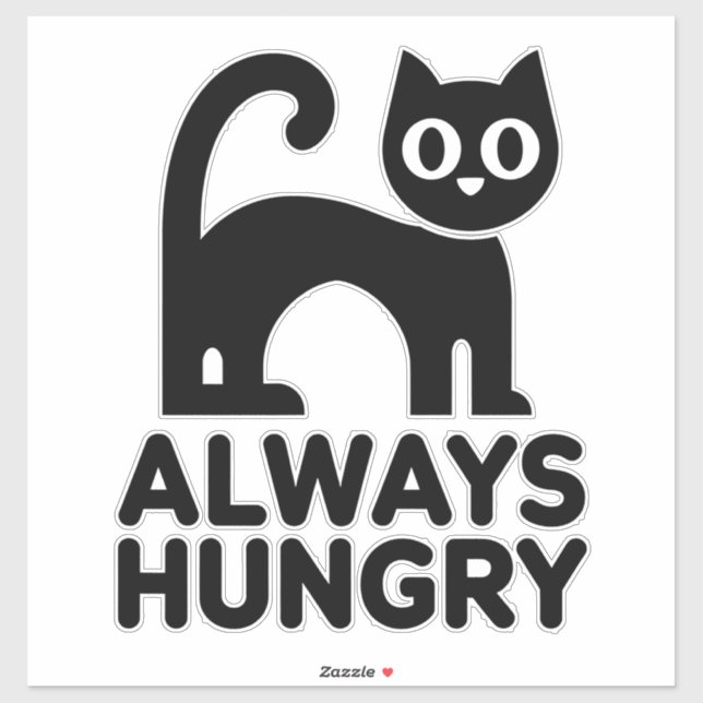 Pegatina Gato negro lindo (Hoja)