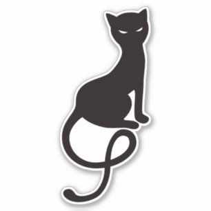 Pegatina Gato negro malvado gracioso