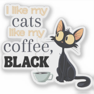 Pegatina Gato negro y café