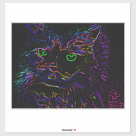 Pegatina Gato Neon Glow