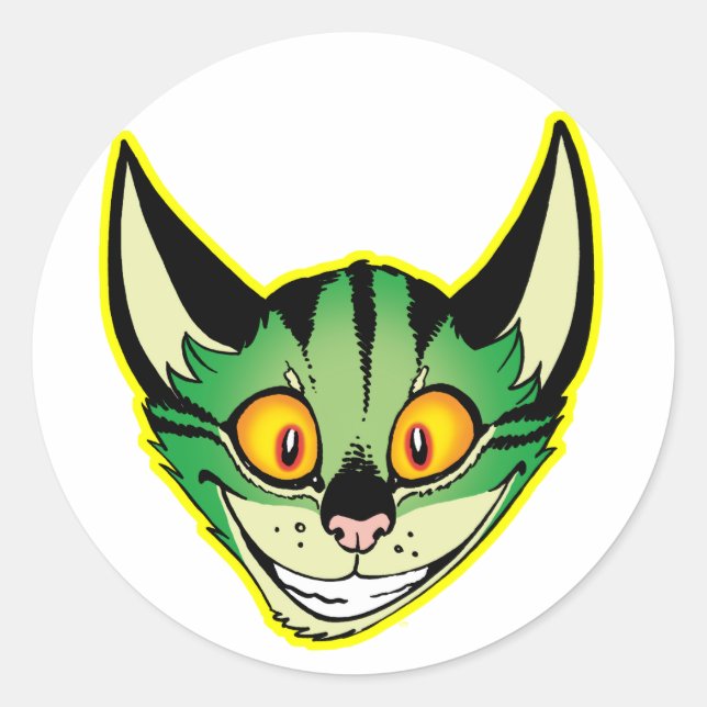 Pegatina Gato Personalizado Fluorescente (Anverso)