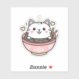 Pegatina Gato Ramen - Cute Kawaii