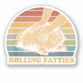Pegatina Gato rodando Fatties divertido