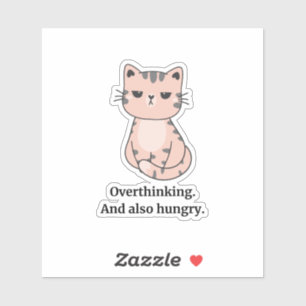 Pegatina Gato Rosa Sobrepensante Y Hundido