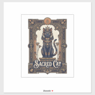 Pegatina Gato Sagrado Gato Antiguo Egipto Arte Vectorial Vi