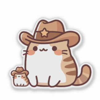 Pegatina Gato Sheriff