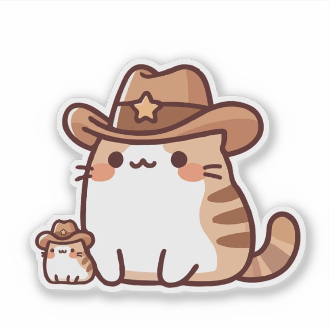 Pegatina Gato Sheriff (Anverso)