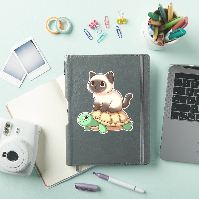 Pegatina gato siamés monta tortuga Copiar (Funda para iPad)