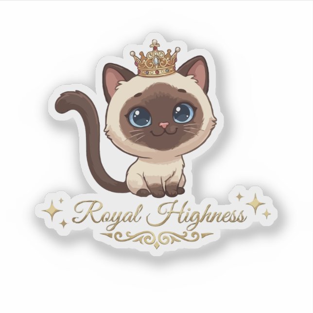 Pegatina Gato siamés real lindo (Anverso)