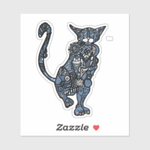 Pegatina Gato Steampunk
