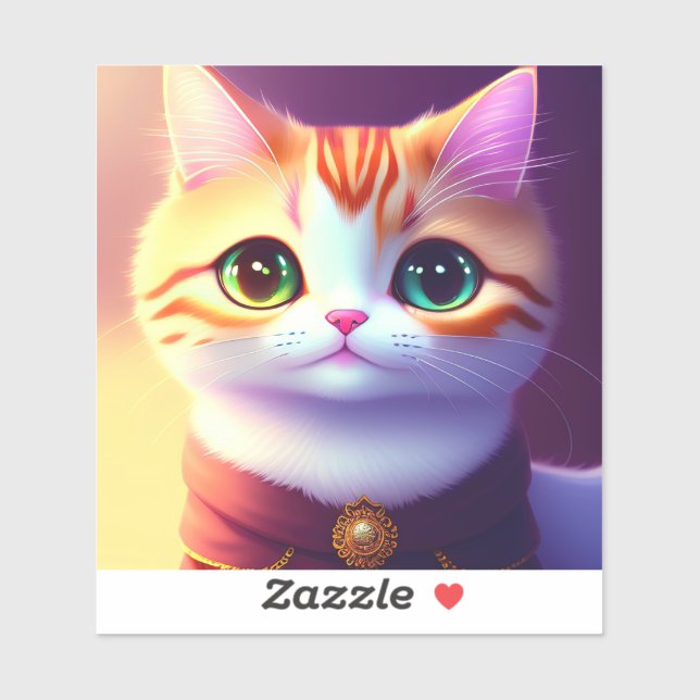 Pegatina Gato suave (Hoja)