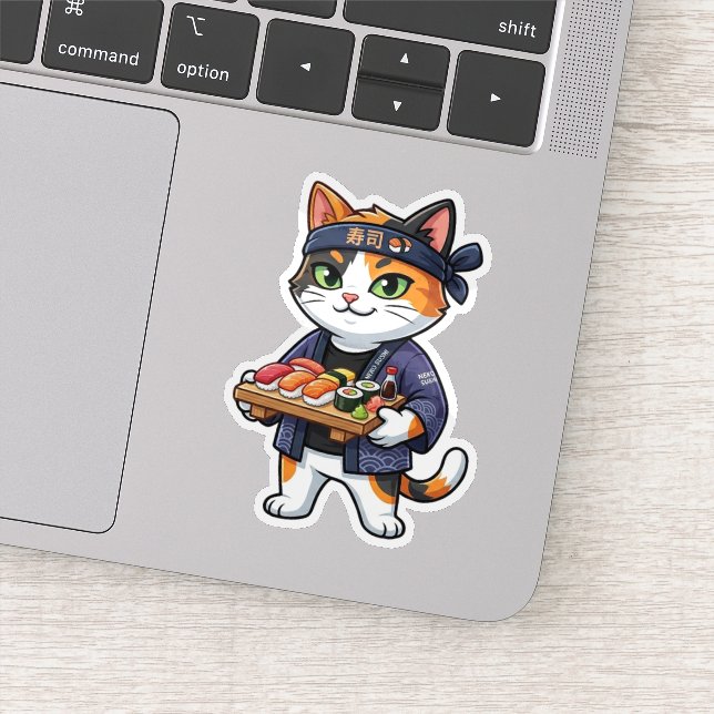 Pegatina Gato Sushi (Detalle)