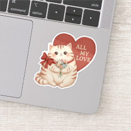 Pegatina Gato Tabby de Todo Mi Amor