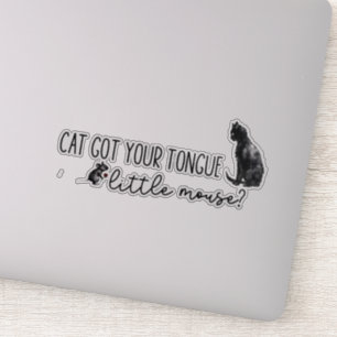 Pegatina Gato te ha comido la lengua ratoncito,adeline embr