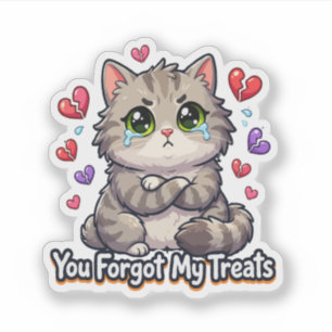 Pegatina Gato Triste Olvidaste Mis Golosinas