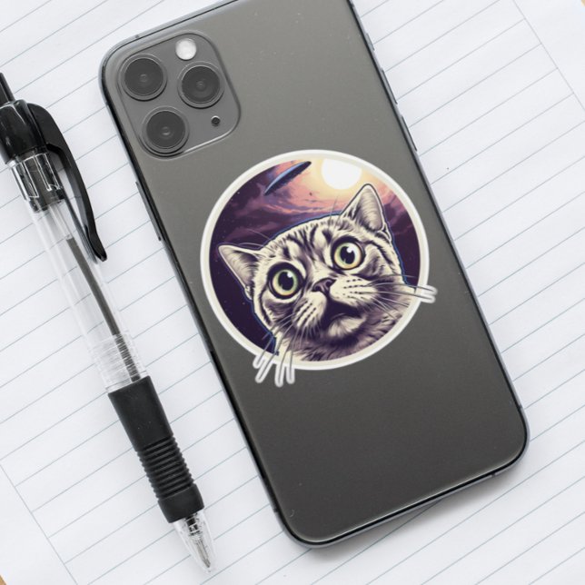 Pegatina Gato y OVNI (Subido por el creador)