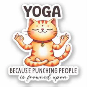 Pegatina Gato Yoga Pose - Gracioso Yoga