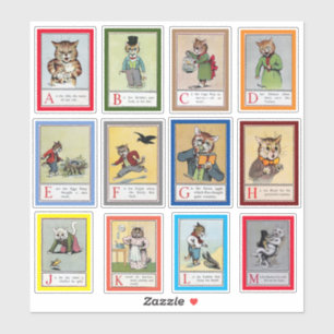Pegatina Gatos Alfabéticos Louis Wain (A-M)