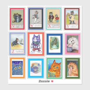 Pegatina Gatos alfabéticos Louis Wain (V-Z)