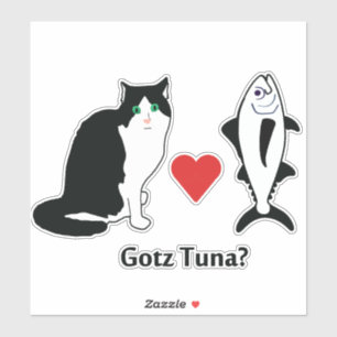 Pegatina Gatos Aman Atún, Chiste de Gato