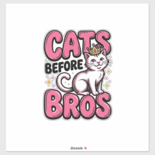 Pegatina Gatos Antes de Hermanos Camiseta Diseño Corona de 