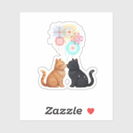 Pegatina Gatos besándose románticos Gatos adorables Pareja