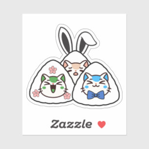 Pegatina Gatos Bunny Onigiri - Kawaii Sakura Primavera