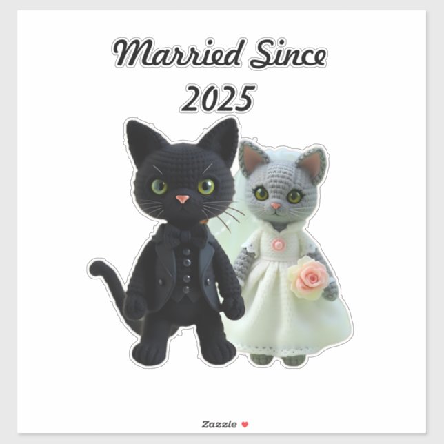 Pegatina Gatos casados 2025 (Hoja)