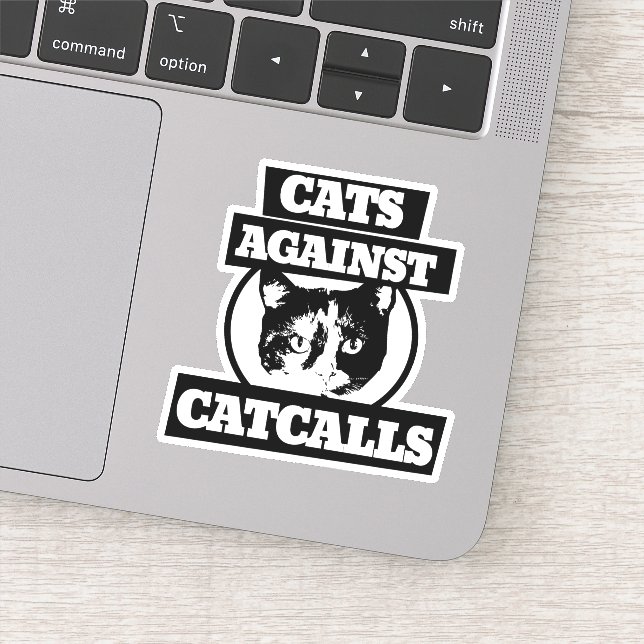 Pegatina Gatos contra los piropos (Detalle)