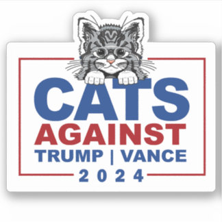 Pegatina Gatos contra Trump Vance