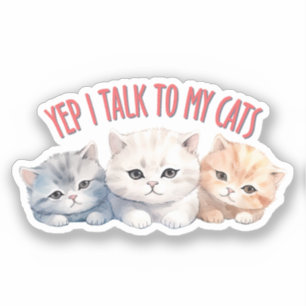 Pegatina Gatos Cuidados - Hablo Con Mis Gatos