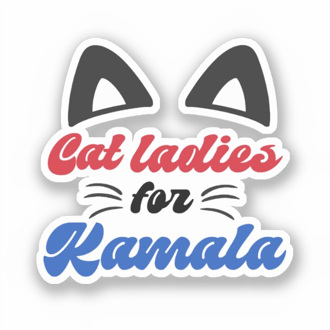 Pegatina Gatos damas de Kamala Harris (Anverso)