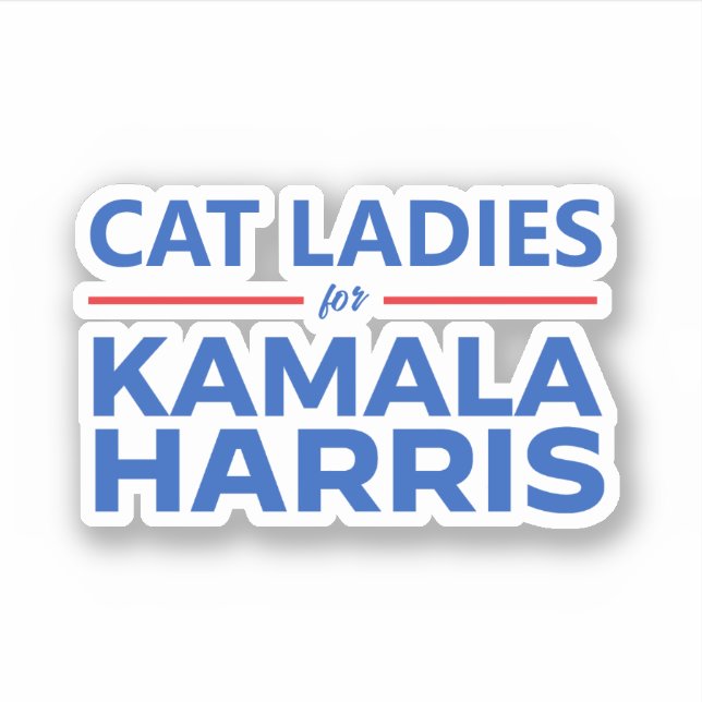 Pegatina Gatos damas de Kamala Harris (Anverso)