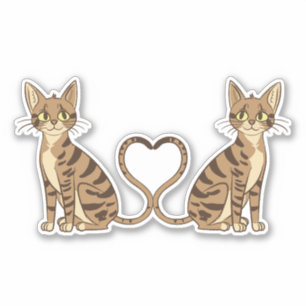 PEGATINA GATOS DE BENGAL DE DOS CUTAS
