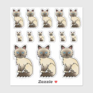 Pegatina Gatos de dibujos animados lindos de Chocolate Poin